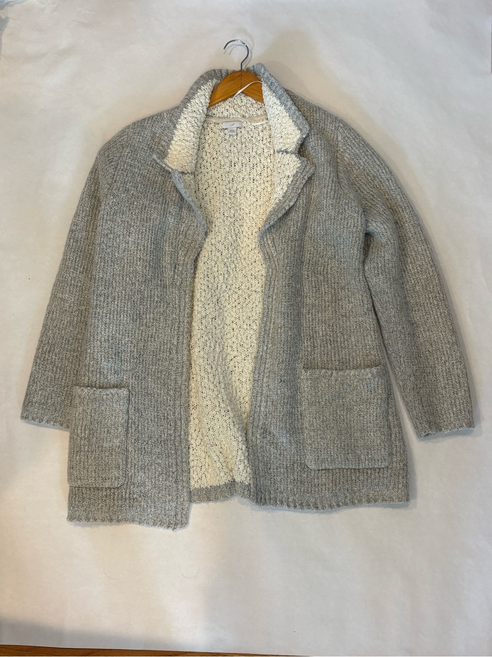 J. Jill Cream Crochet Open-Weave Cardigan